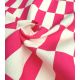 Tissu canvas damier - Ecru Fuchsia
