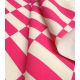 Tissu canvas damier - Ecru Fuchsia