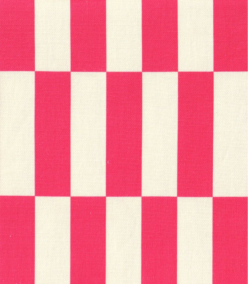 Tissu canvas damier - Ecru Fuchsia Tissu canvas damier - Ecru Fuchsia
