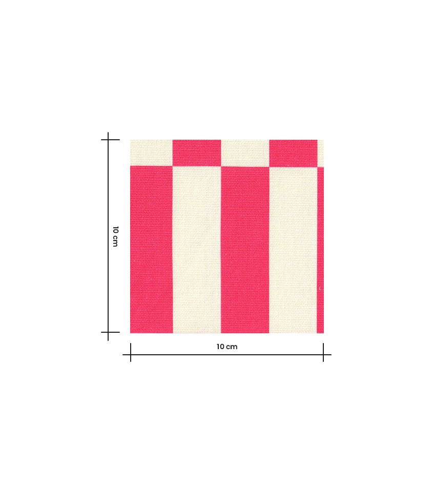 Tissu canvas damier - Ecru Fuchsia Tissu canvas damier - Ecru Fuchsia