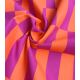 Tissu canvas damier - Orange Fuchsia