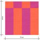 Tissu canvas damier - Orange Fuchsia