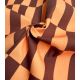 Tissu canvas damier - Orange Choco