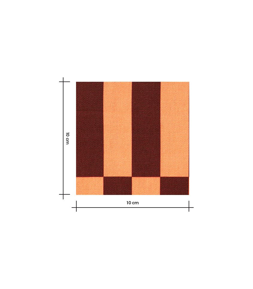Tissu canvas damier - Orange Choco Tissu canvas damier - Orange Choco