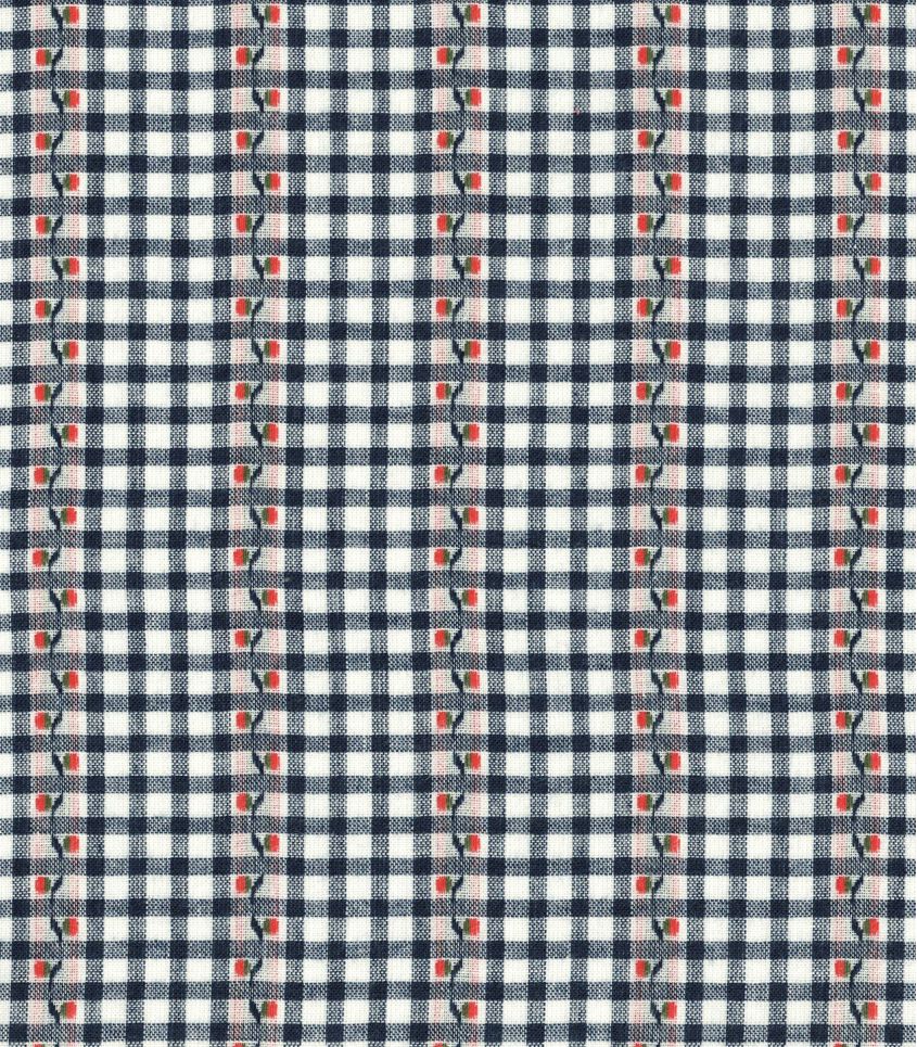 Tissu coton - Vichy brodé cherry Tissu coton - Vichy brodé cherry