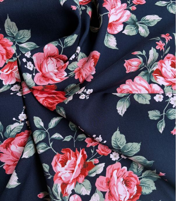 Tissu viscose - Rose de Minuit