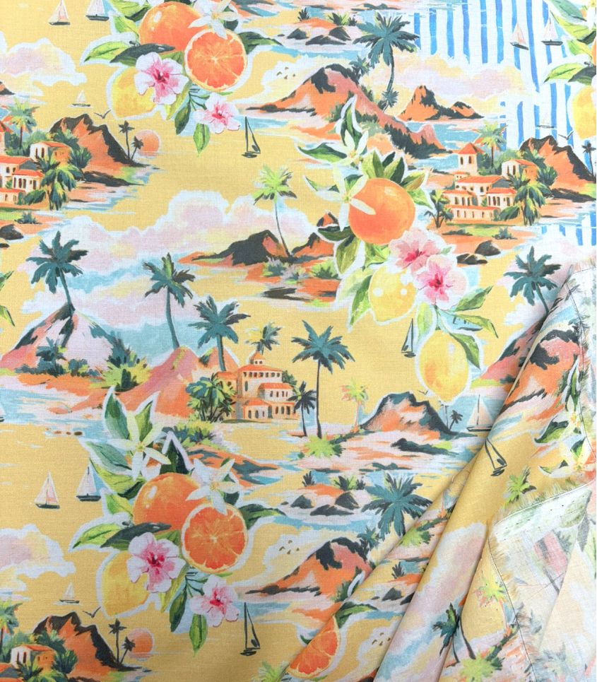 Tissu voile de coton - Positano Tissu voile de coton - Positano