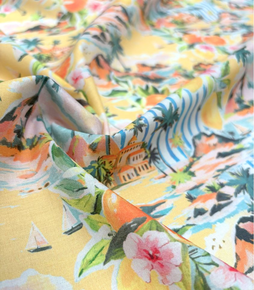 Tissu voile de coton - Positano Tissu voile de coton - Positano