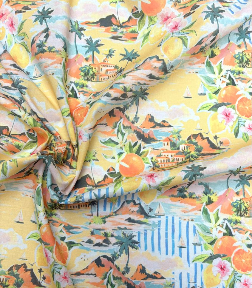 Tissu voile de coton - Positano Tissu voile de coton - Positano