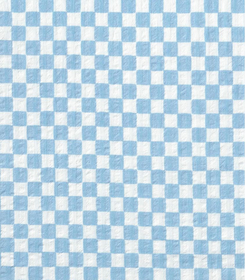 Tissu coton bubble- Damier ciel Tissu coton bubble- Damier ciel