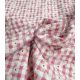 Tissu vichy brodé - Rose thé