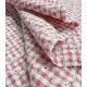 Tissu vichy brodé - Rose thé