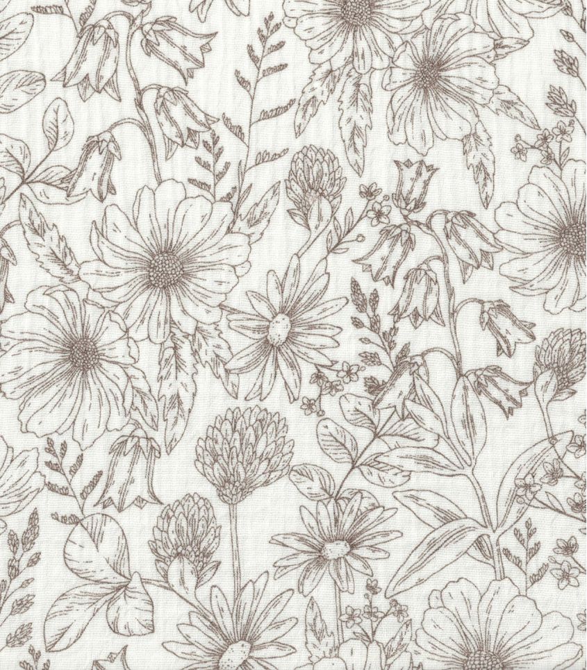 Double gaze - Floraison écru Double gaze - Floraison écru