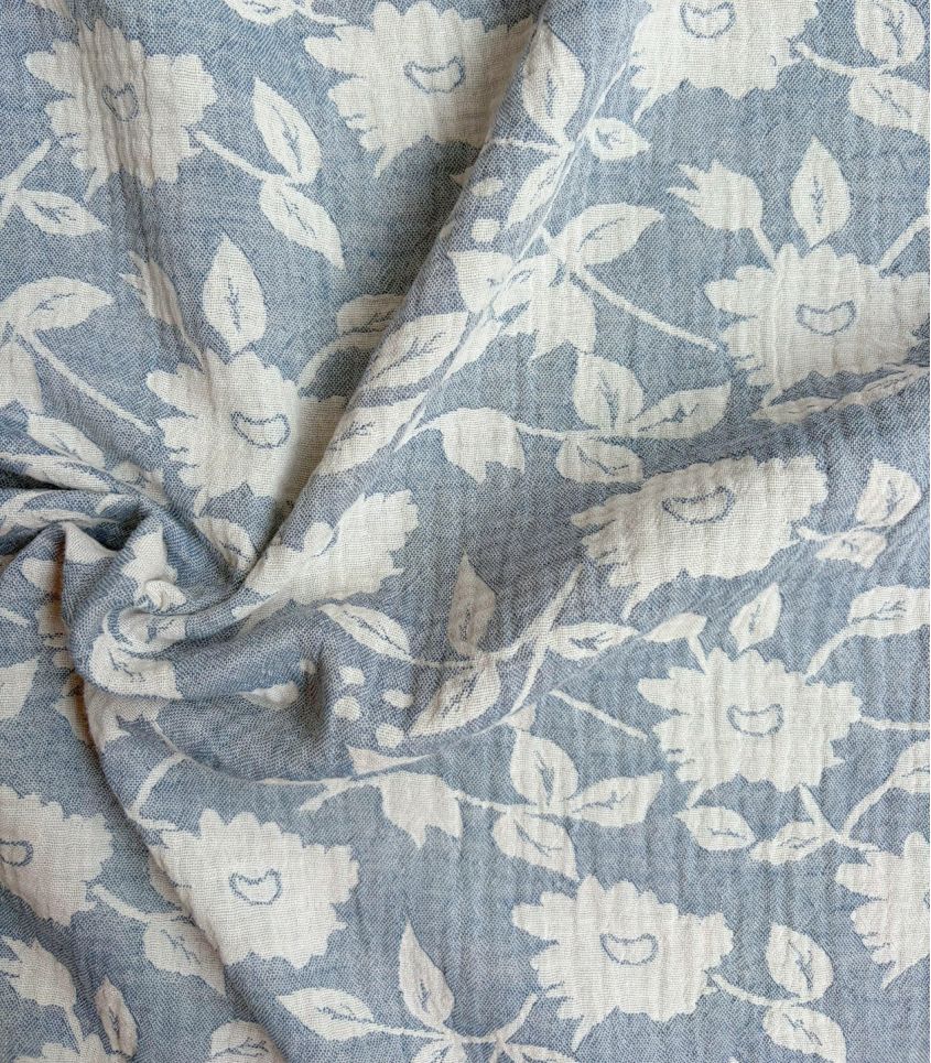 Double gaze jacquard - Hélianthe denim Double gaze jacquard - Hélianthe denim