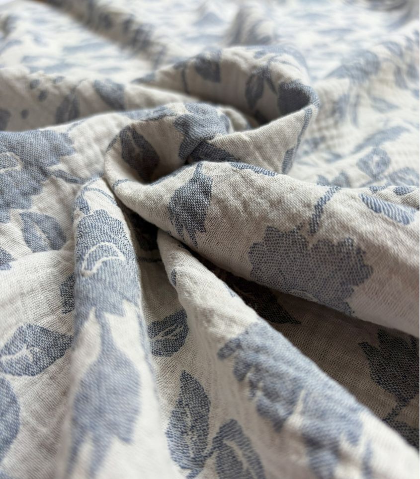 Double gaze jacquard - Hélianthe denim Double gaze jacquard - Hélianthe denim