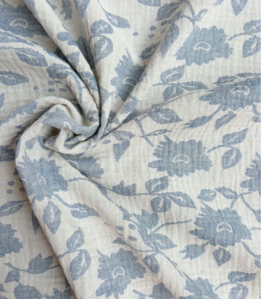 Double gaze jacquard - Hélianthe denim Double gaze jacquard - Hélianthe denim