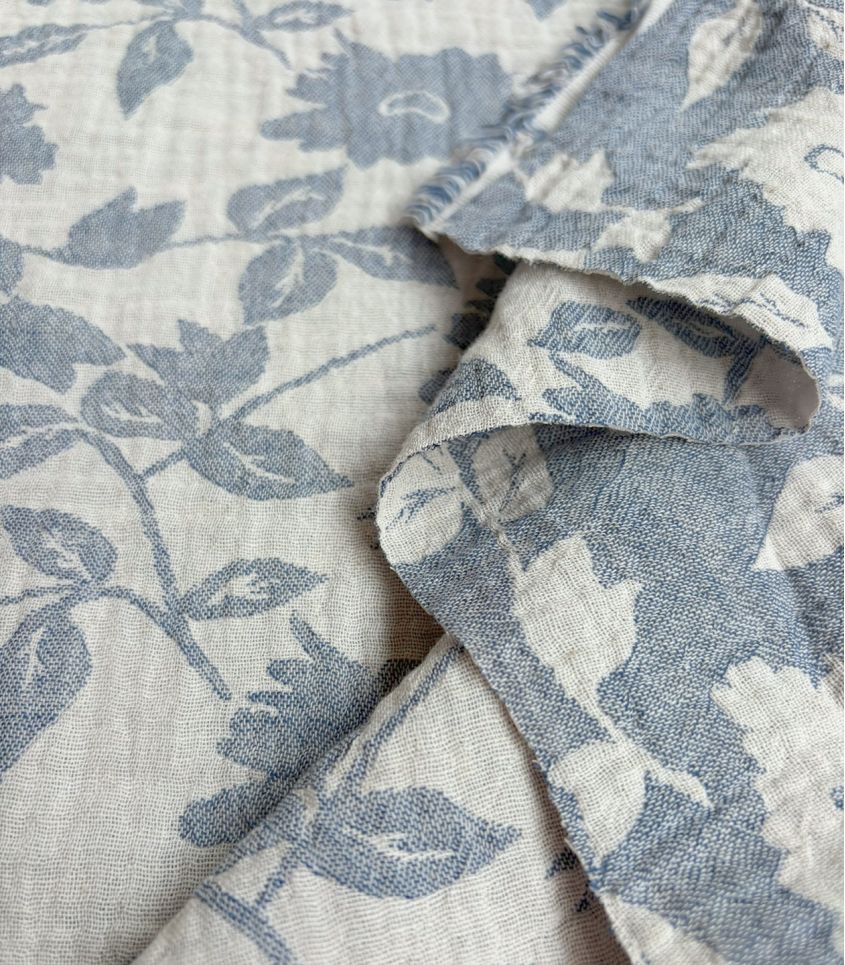 Double gaze jacquard - Hélianthe denim