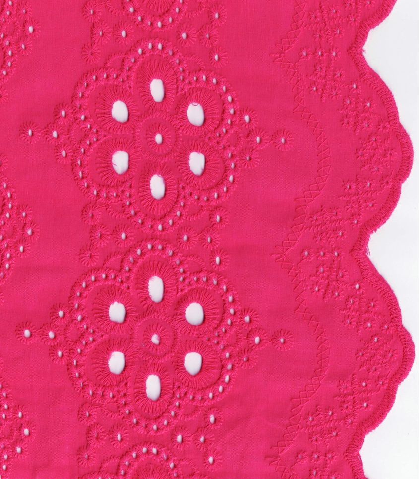 Tissu broderie anglaise festonnée - Bougainvillier Tissu broderie anglaise festonnée - Bougainvillier