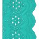 Tissu broderie anglaise festonnée - Lagon
