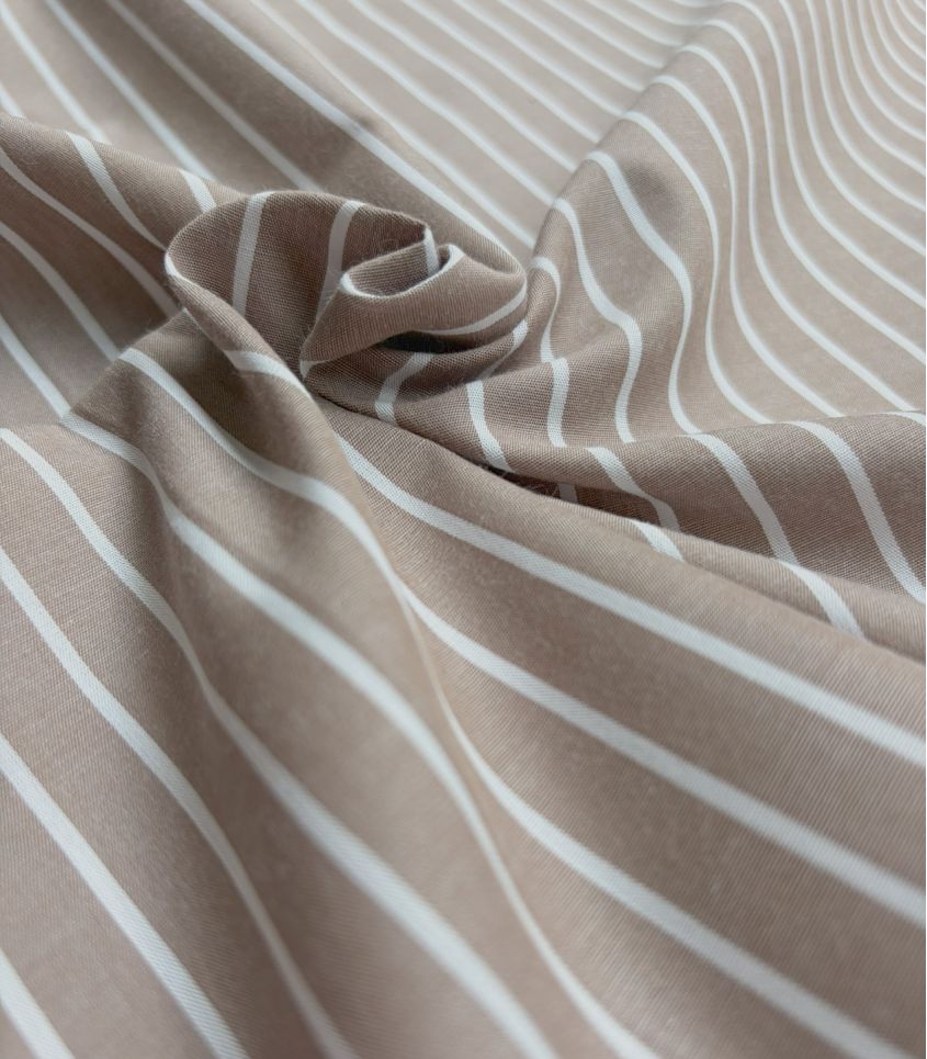 Tissu rayure chemise - Beige Tissu rayure chemise - Beige