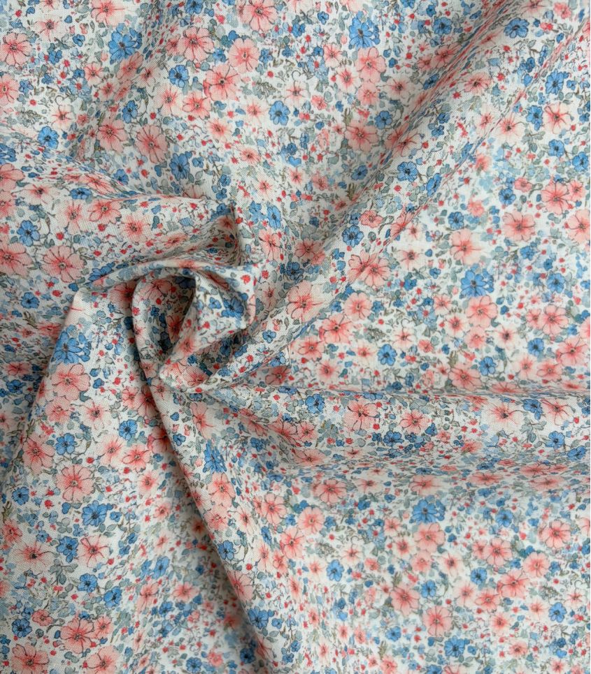 Tissu batiste coton - fleurs délavées