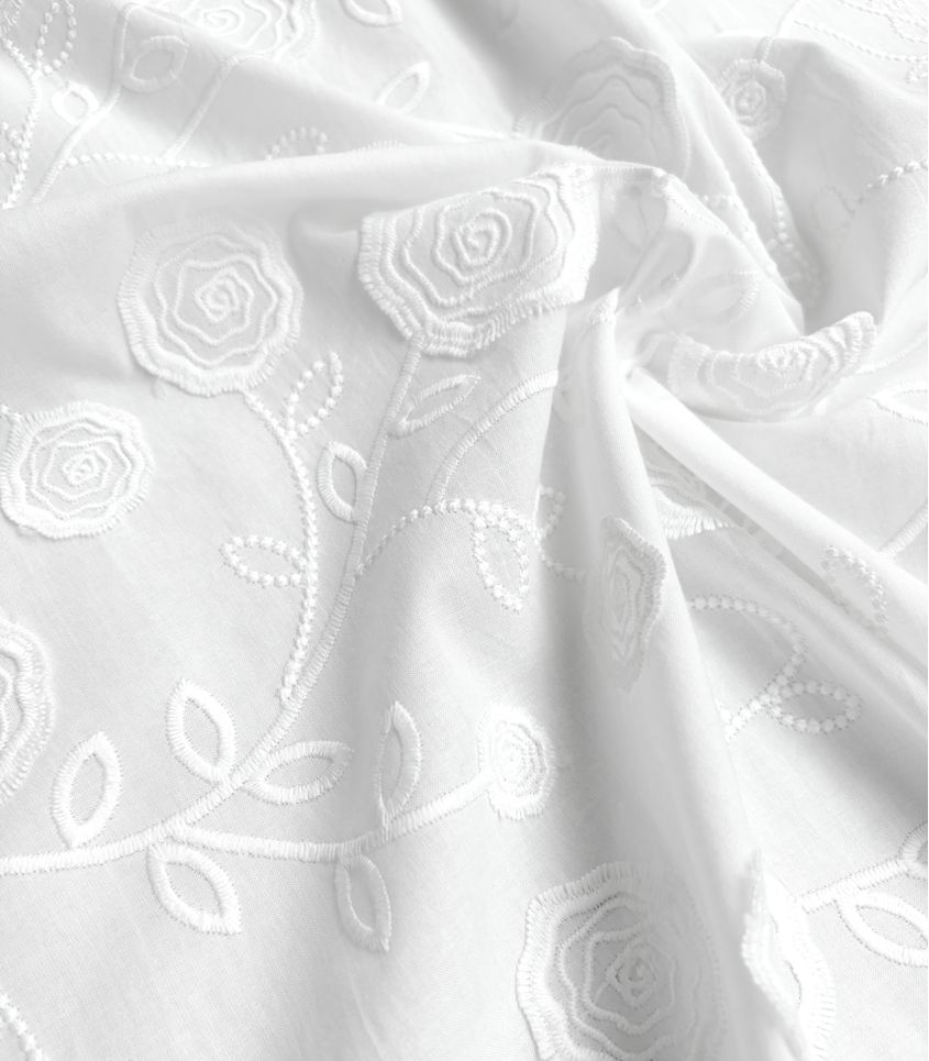 Tissu coton brodé - Capucine Tissu coton brodé - Capucine