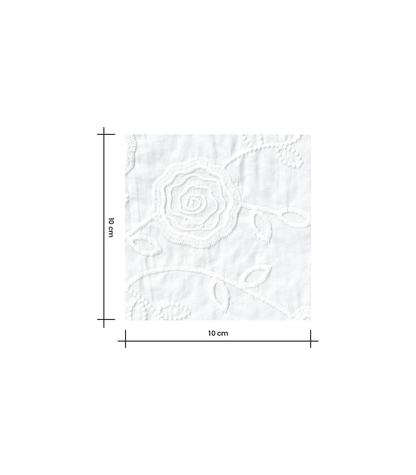 Tissu coton brodé - Capucine Tissu coton brodé - Capucine
