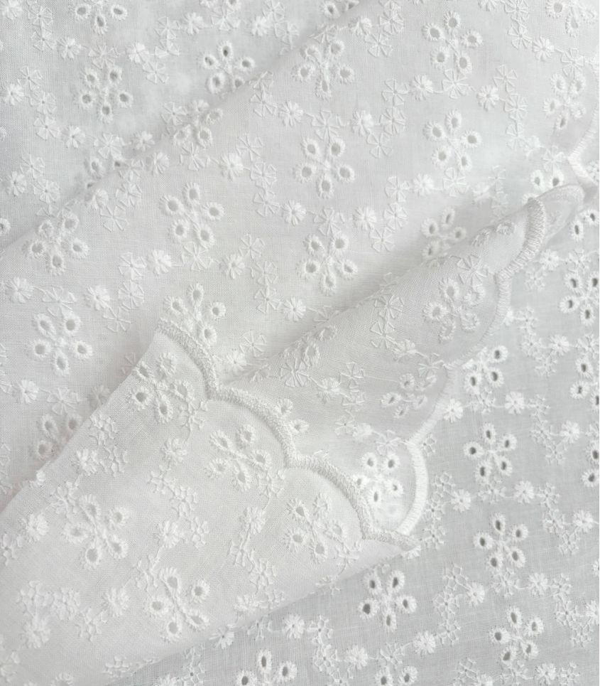 Tissu voile de coton festonné - Florelle