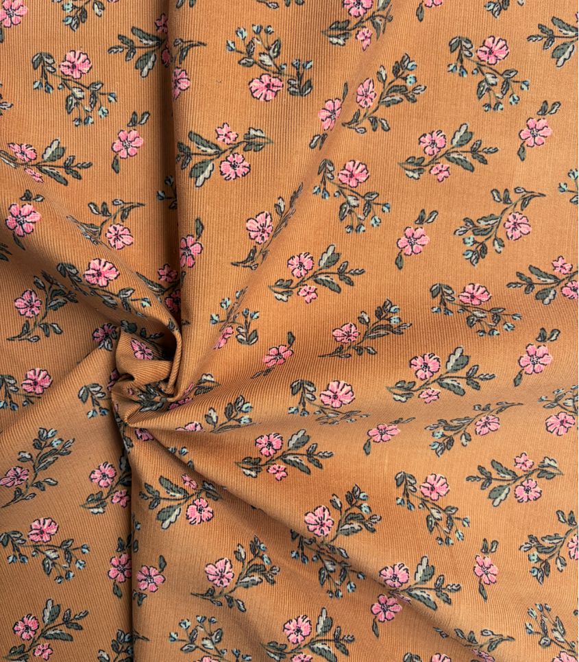 Tissu velours milleraies imprimé - Lina