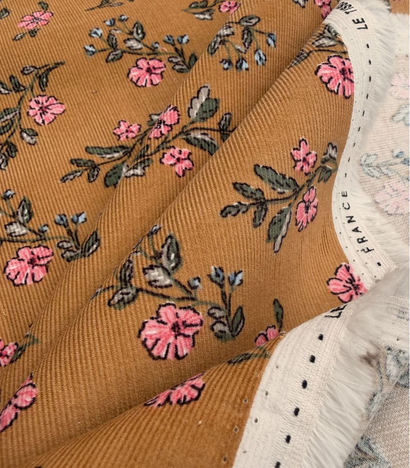 Tissu velours milleraies imprimé - Lina Tissu velours milleraies imprimé - Lina