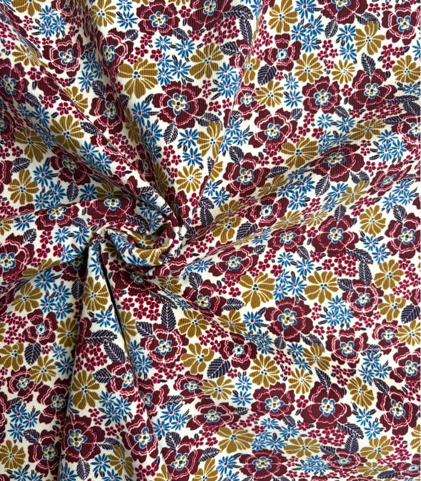 Tissu velours milleraies imprimé - MARICA
