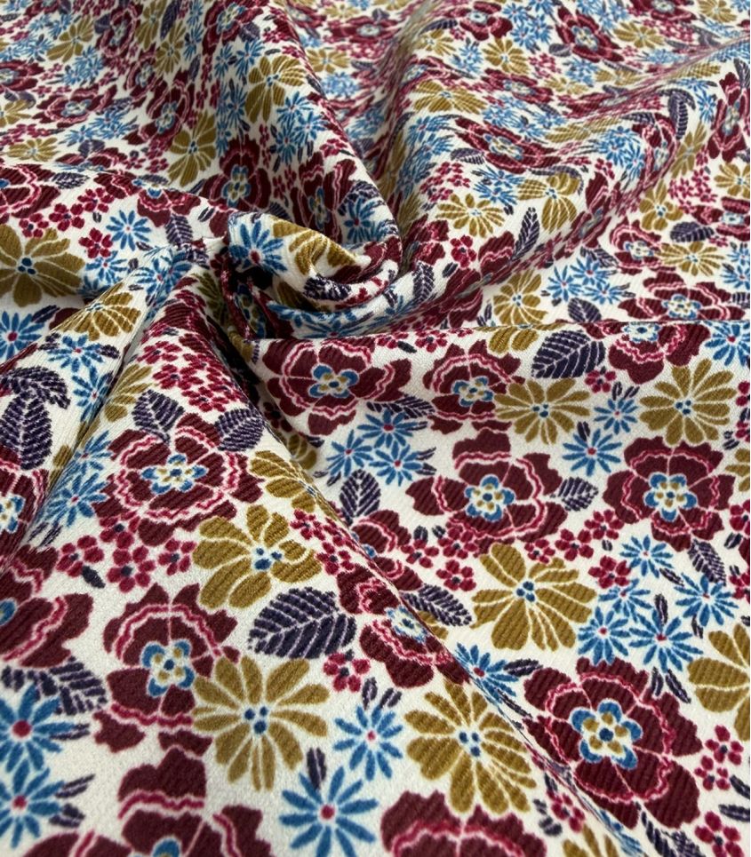 Tissu velours milleraies imprimé - MARICA Tissu velours milleraies imprimé - MARICA
