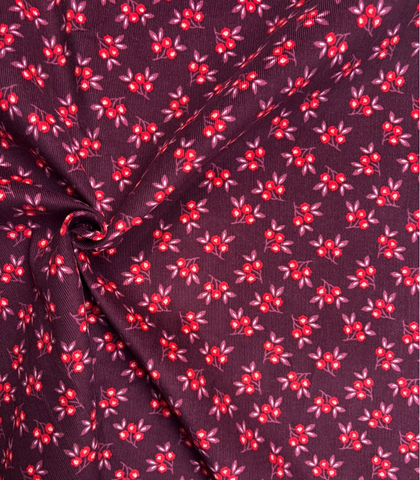 Tissu velours milleraies imprimé - MACIA