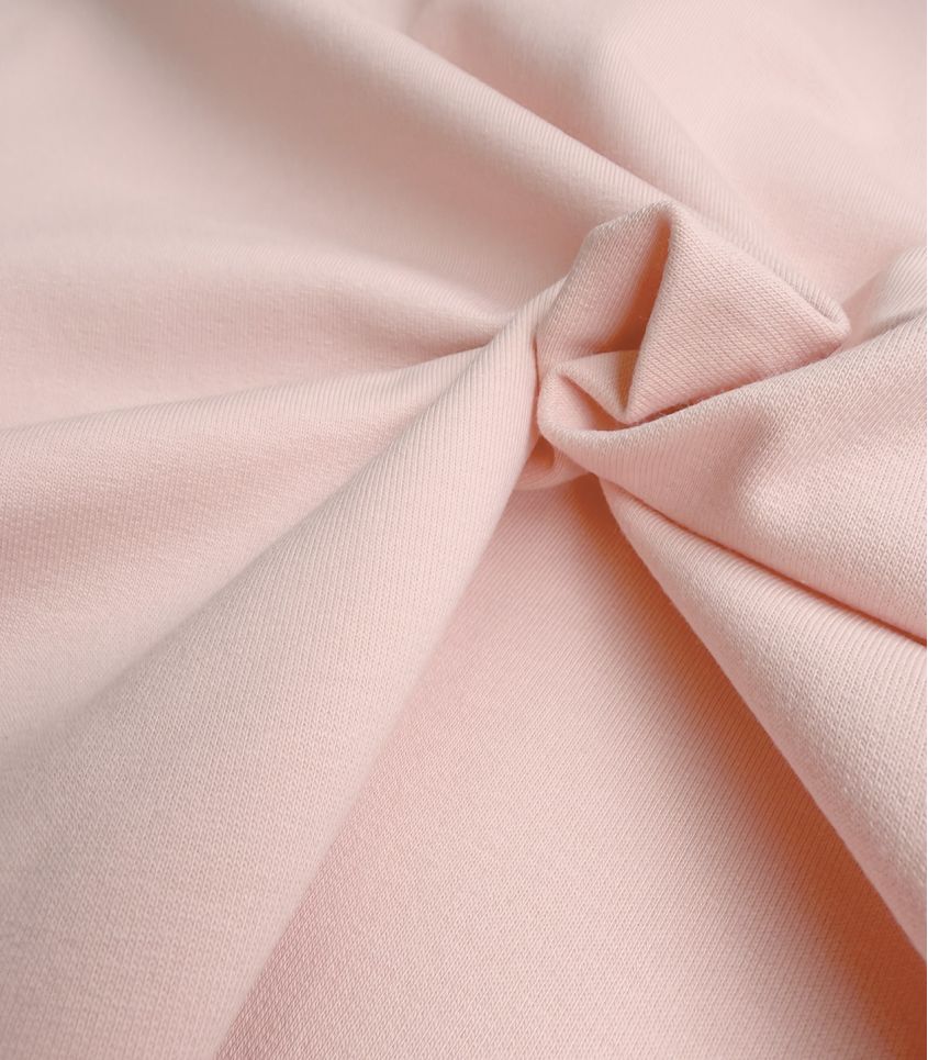 Tissu French terry brushed - Blush