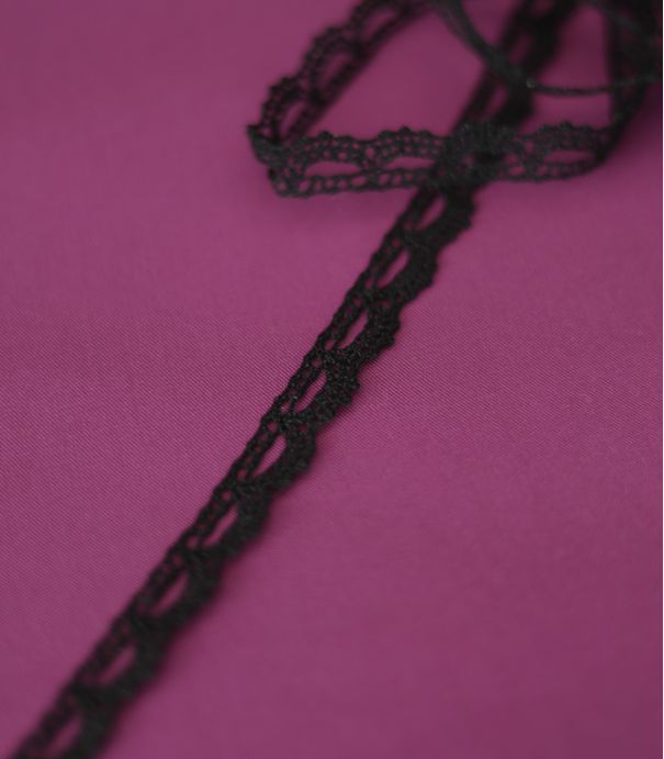 Ruban dentelle 12mm - Noir