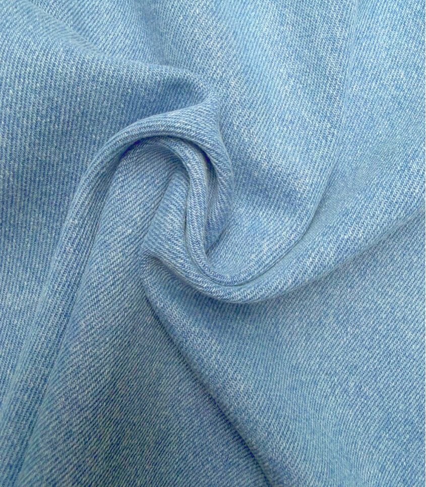 Tissu Denim blanchi - Bleu moyen