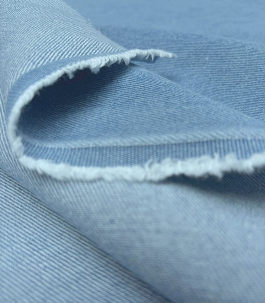 Tissu Denim blanchi - Bleu moyen Tissu Denim blanchi - Bleu moyen