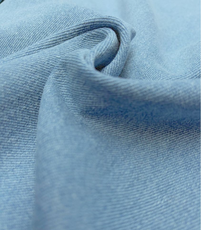 Tissu Denim blanchi - Bleu moyen Tissu Denim blanchi - Bleu moyen