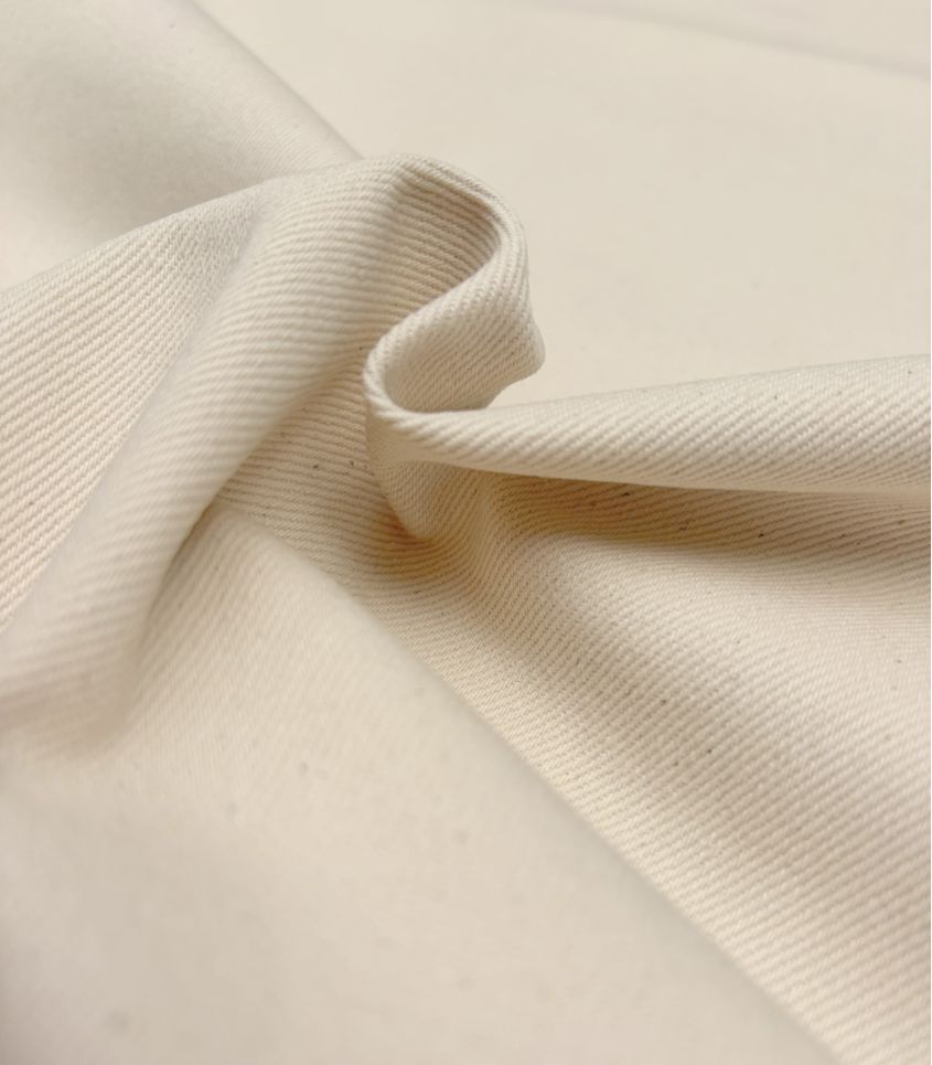 Tissu Denim blanchi - Crème