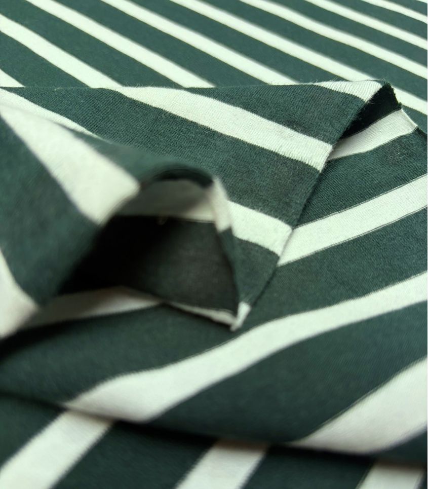 Tissu jersey marinière - Aqua Sapin Tissu jersey marinière - Aqua Sapin