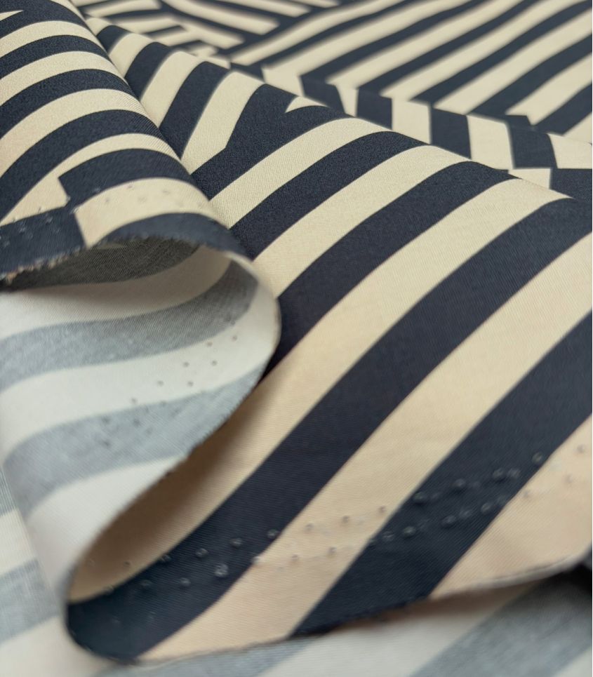 Tissu popeline de coton – Patch Stripes Ardoise Cream Tissu popeline de coton – Patch Stripes Ardoise Cream