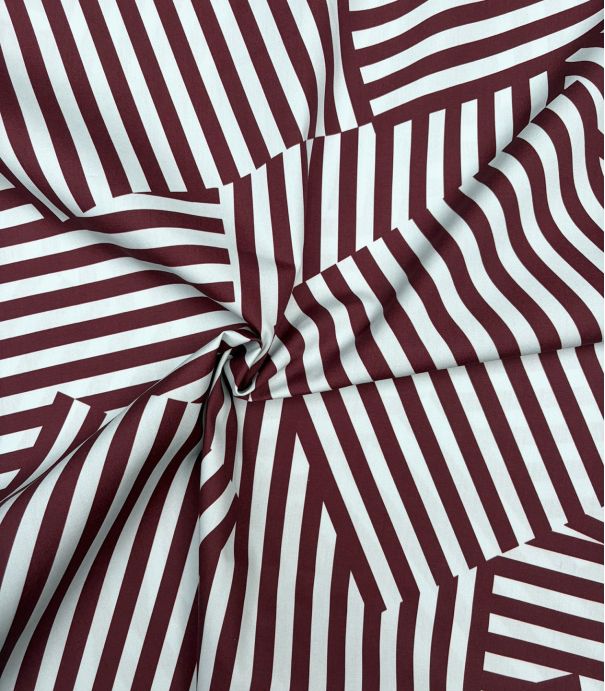 Tissu popeline de coton – Patch Stripes Aqua Choco