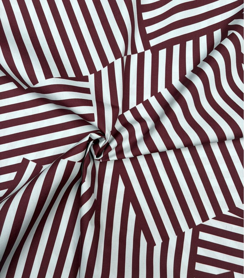 Tissu popeline de coton – Patch Stripes Aqua Choco