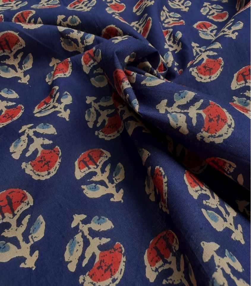 Coton blockprint - Darshana navy Coton blockprint - Darshana navy