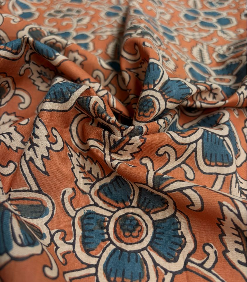 Coton blockprint - Devika caramel Coton blockprint - Devika caramel