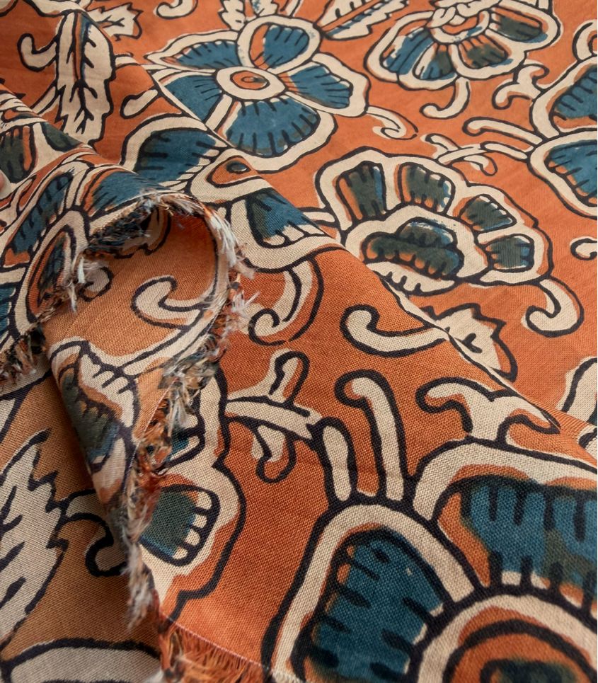 Coton blockprint - Devika caramel Coton blockprint - Devika caramel