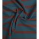 Tissu jersey marinière - Pétrole Choco