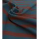 Tissu jersey marinière - Pétrole Choco
