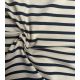 Tissu jersey marinière - Crème Navy