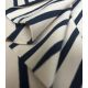 Tissu jersey marinière - Crème Navy